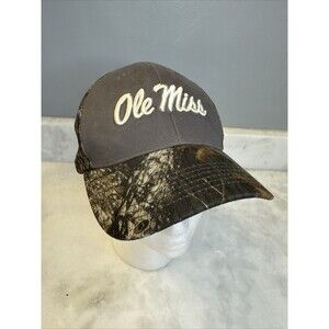 Ole Miss Rebels Hat Adult One Size Camo Grey Captivating Adjustable